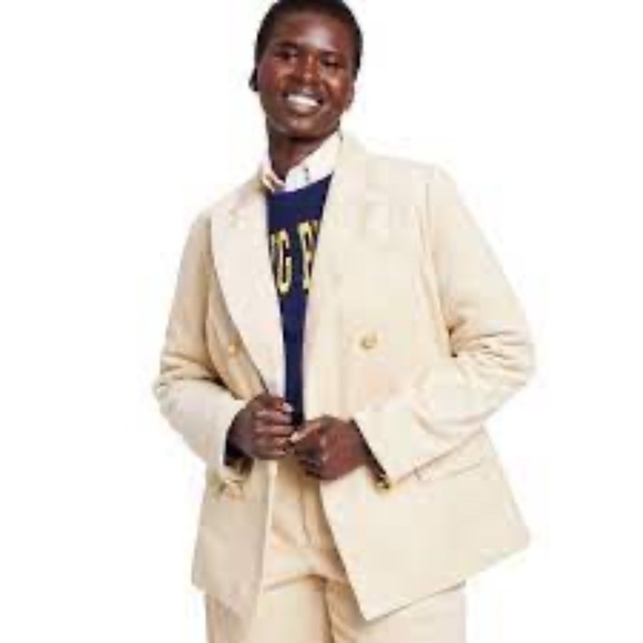 Rowing Blazers x Target Cream Women's Sz Small Corduroy Double Breasted Blazer - Picture 1 of 15